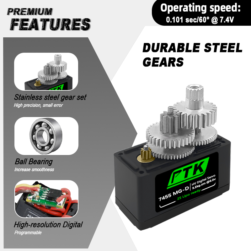 PTK 7455MG-D servo 12g Digital - огляд і ціна Rc Hobby Shops